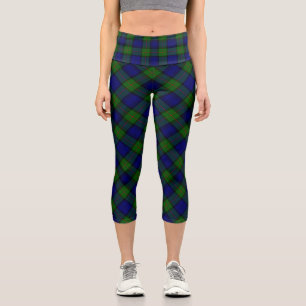 Murray tartan blue green plaid capri