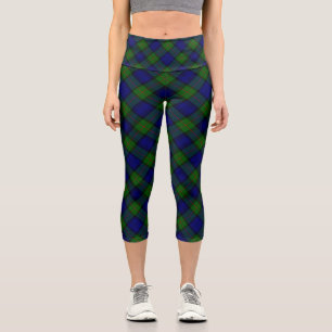 Murray tartan blue green plaid capri leggings