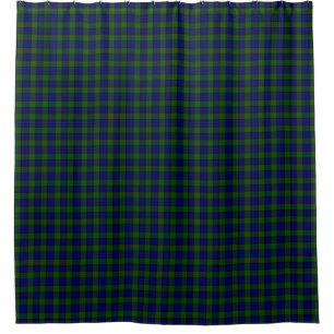 Murray tartan blue green plaid shower curtain