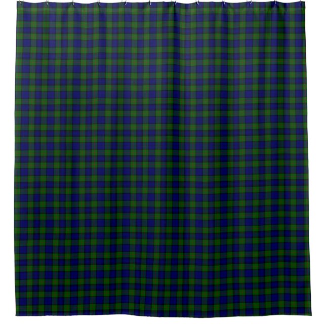 Murray tartan blue green plaid shower curtain (Front)