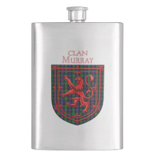 Murray Tartan Scottish Plaid Lion Rampant Hip Flask