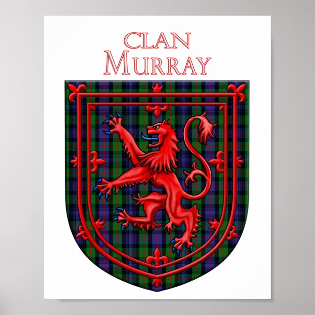 Murray Tartan Scottish Plaid Lion Rampant Poster (Front)