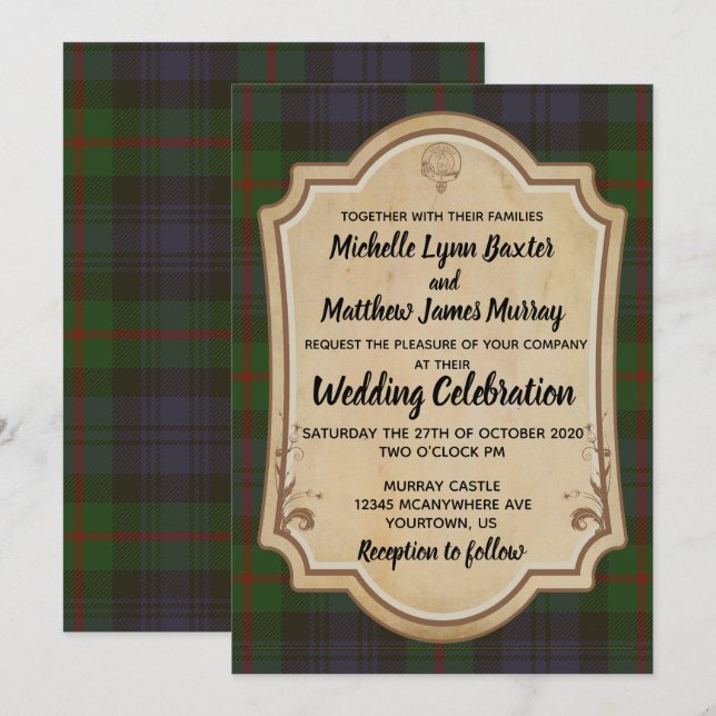 Murray Tartan Wedding Invitation (Front/Back)