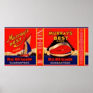Murrays Best Brand Salmon Label- Alaska Poster
