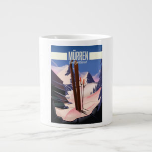 Murren Switzerland ski poster art print. Large Coffee Mug