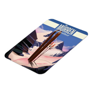 Murren Switzerland ski poster art print. Magnet