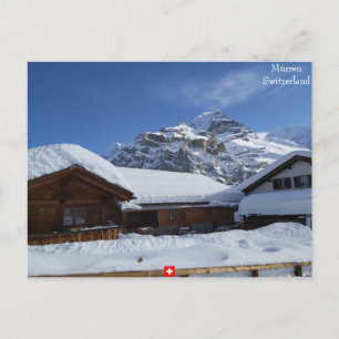 Mürren, Switzerland. Winter vintage chalets  Postcard