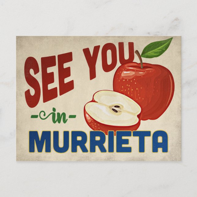 Murrieta California Apple - Vintage Travel Postcard (Front)