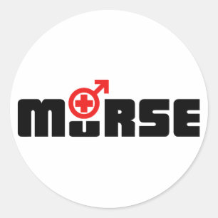 Murse logo on white classic round sticker