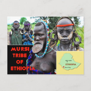 Mursi People of Ethiopia Postcard