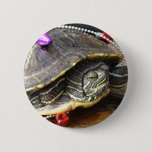 Murtle the Christmas Turtle 6 Cm Round Badge
