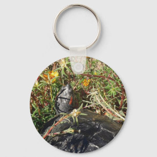 Murtle the Turtle in the Flowers Key Ring