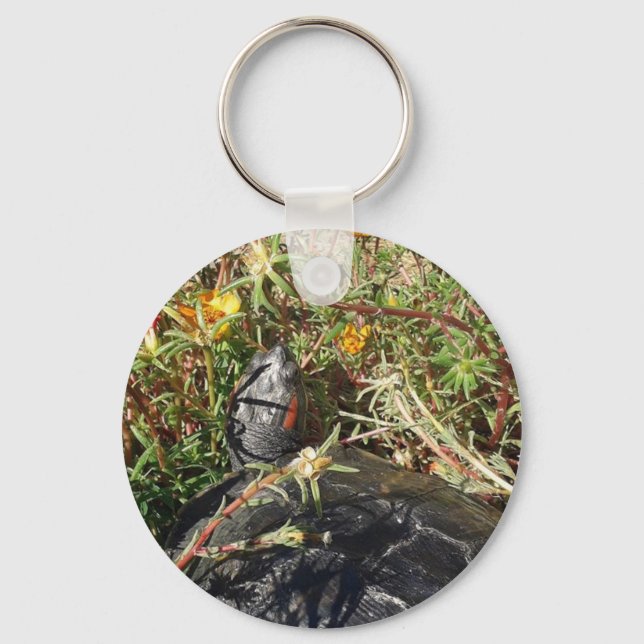 Murtle the Turtle in the Flowers Key Ring (Front)