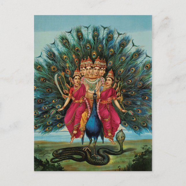 Murugan Kartikeyan Skanda Subrahmanyan Hindu Deity Postcard (Front)