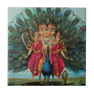 Murugan Kartikeyan Skanda Subrahmanyan Hindu Deity Tile