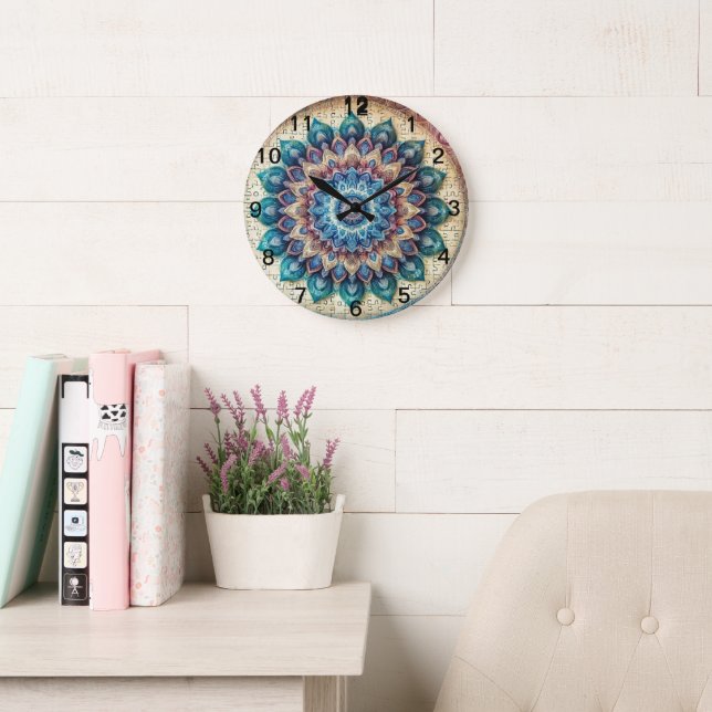 Murugi Home Decor Mandala Time  Acrylic Wall Clock (Reading Room)