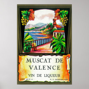 Muscat De Valence Wine LabelEurope Poster