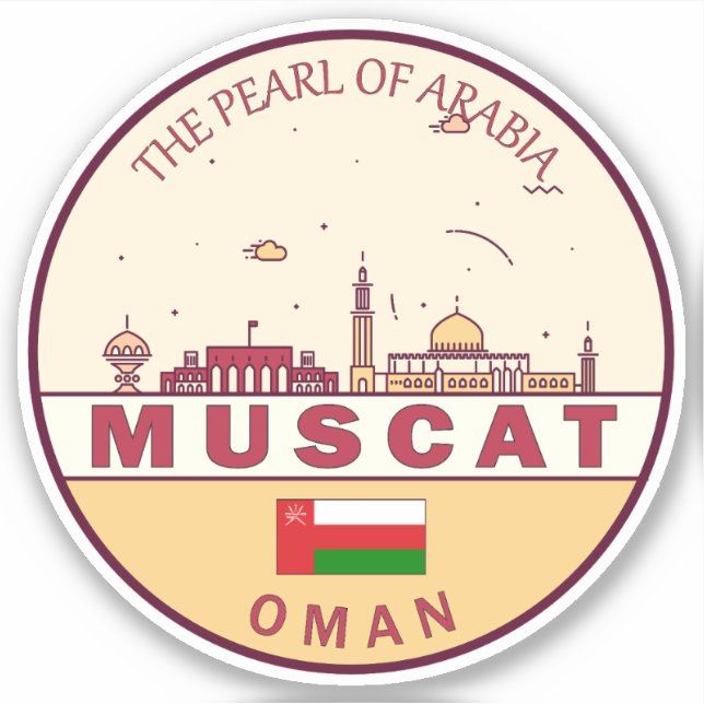 Muscat Oman City Skyline Emblem (Front)