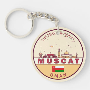 Muscat Oman City Skyline Emblem Key Ring