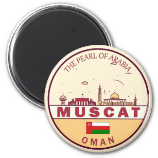 Muscat Oman City Skyline Emblem Magnet