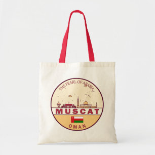 Muscat Oman City Skyline Emblem Tote Bag
