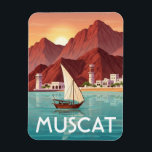 Muscat Oman Travel Magnet<br><div class="desc">Muscat, the capital of Oman, stretches gracefully along the Gulf of Oman between rugged brown mountains and the sea, giving the city a setting that feels both dramatic and serene. Unlike many modern Gulf capitals, Muscat has preserved a low-rise skyline, with whitewashed buildings, traditional architecture, and carefully maintained historic districts....</div>