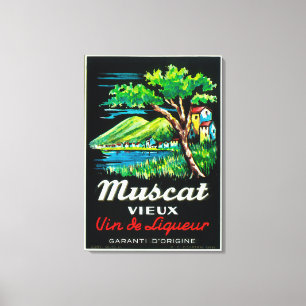 Muscat Vieux Wine LabelEurope Canvas Print