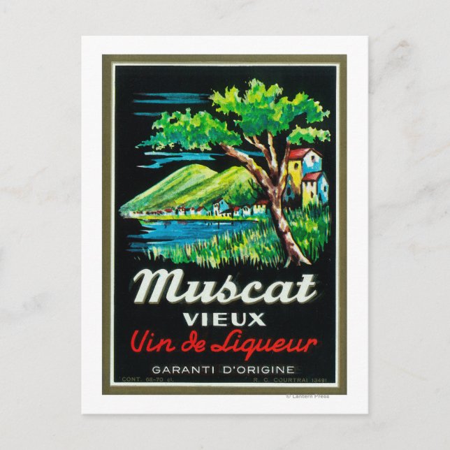 Muscat Vieux Wine LabelEurope Postcard (Front)