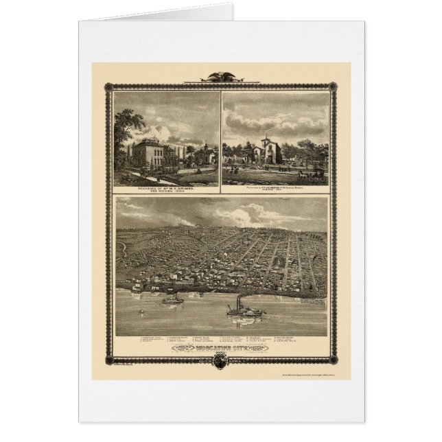 Muscatine City, IA Panoramic Map - 1875 (Front)