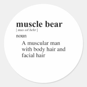 MUSCLE BEAR DEFINITION CLASSIC ROUND STICKER