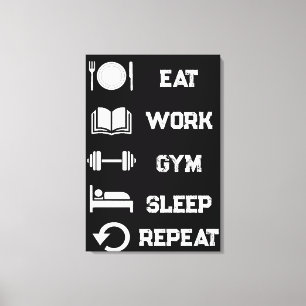 Muscle Black Art Canvas  Bodybuilding Print
