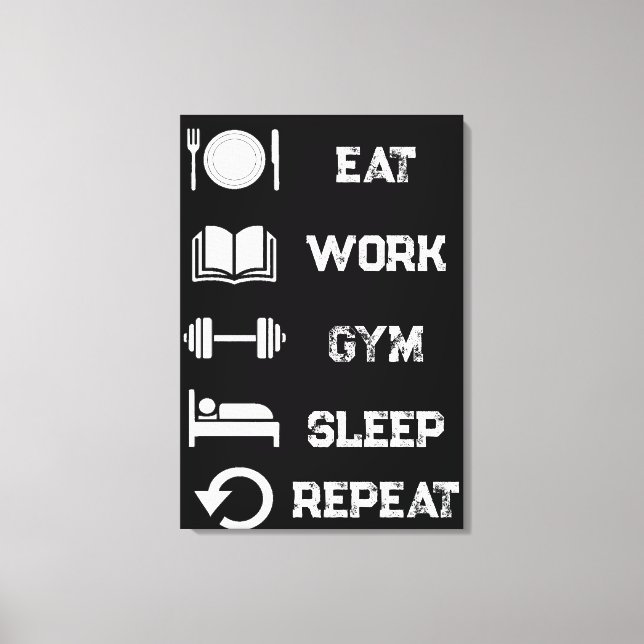 Muscle Black Art Canvas  Bodybuilding Print (Front)