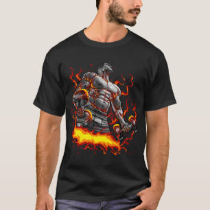 Muscle Body Fitness Weightlifting Flames Toned Mal T-Shirt