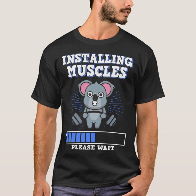 Muscle Building Barbell Training Fitness Strength  T-Shirt (Front)