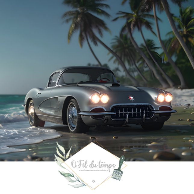 Muscle Car Beach front decoupage Tissue Paper (Creator Uploaded)