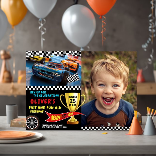 Muscle Car Birthday Style for Boys Invitation (Creator Uploaded)