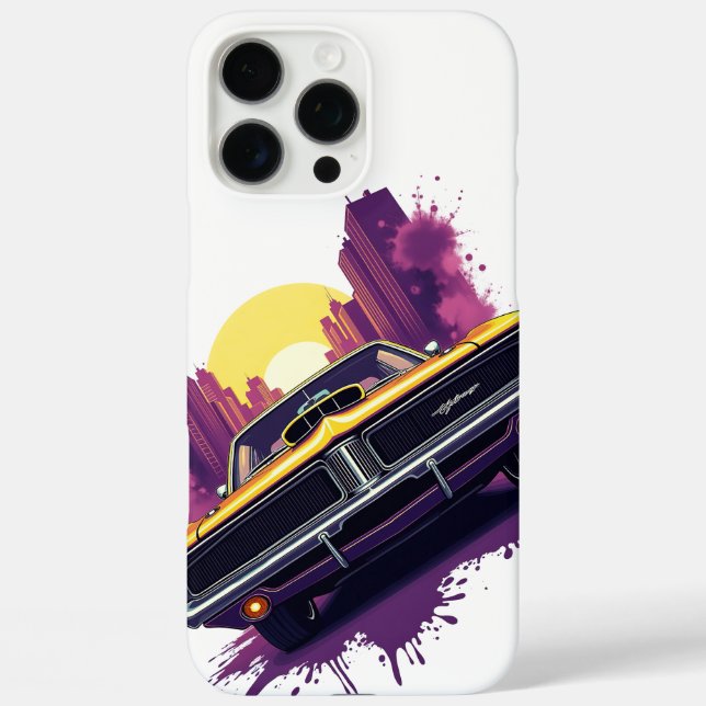 Muscle Car City Skyline Phone Case (Back)