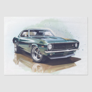 Muscle Car Decoupage Tissue Paper