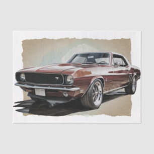 Muscle Car Decoupage Tissue Paper