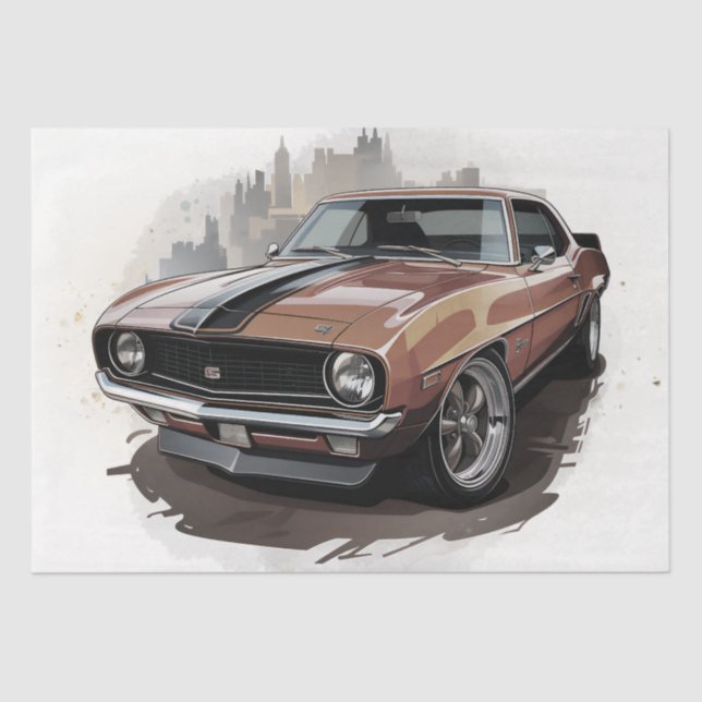 Muscle Car Decoupage Tissue Paper (Front)
