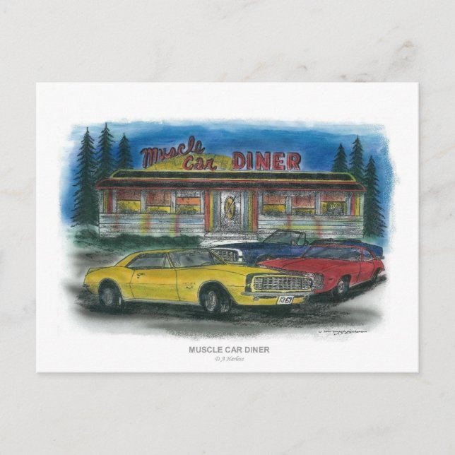 MUSCLE CAR DINER postcard (Front)