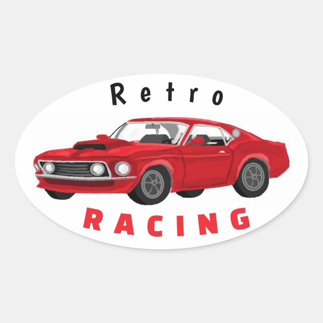 Muscle car oval sticker (Front)
