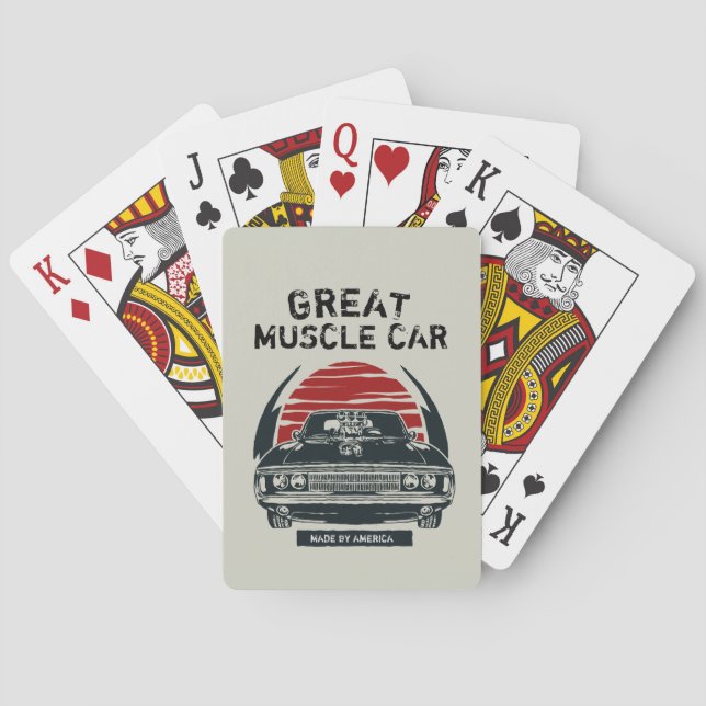 Muscle Car Poster Playing Cards (Back)
