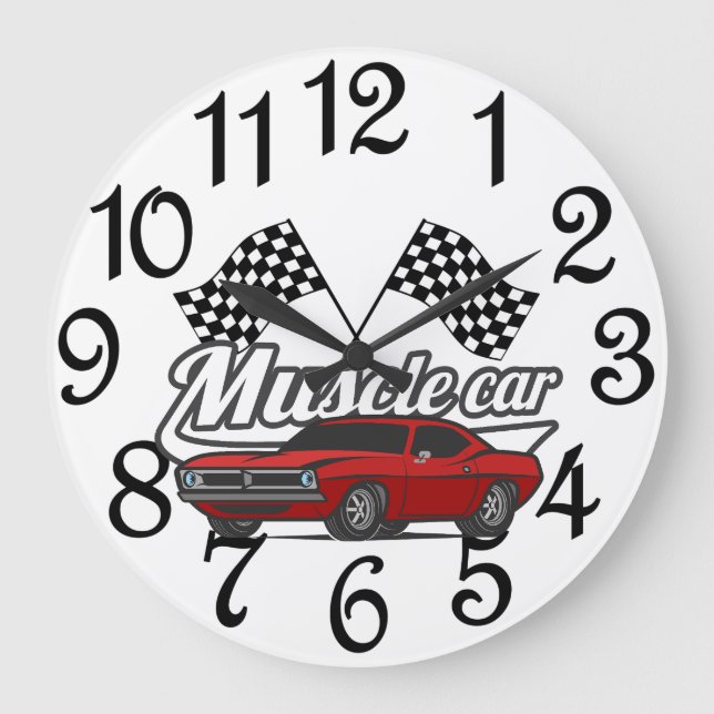 Muscle Car Racer Large Clock (Front)