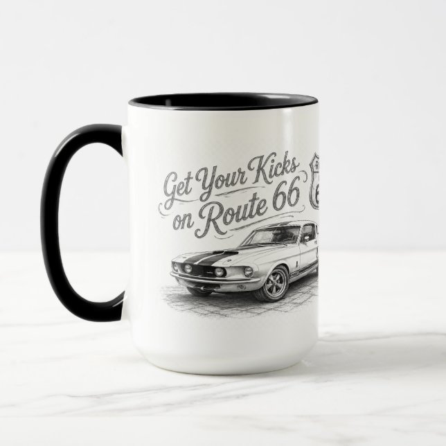 Muscle Car Route 66 Coffee Mug (Left)