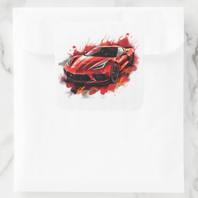 Muscle Car Square Sticker (Bag)