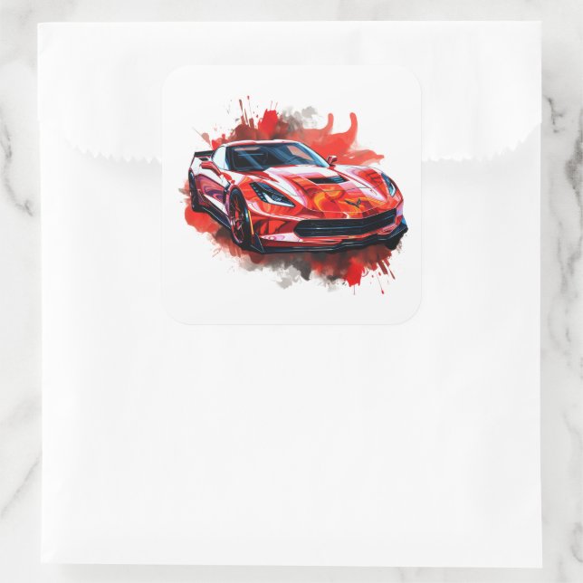 Muscle Car Square Sticker (Bag)