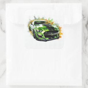 Muscle Car Square Sticker