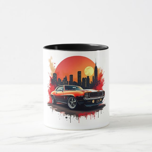 Muscle Car Street Art Coffee Cup (Center)