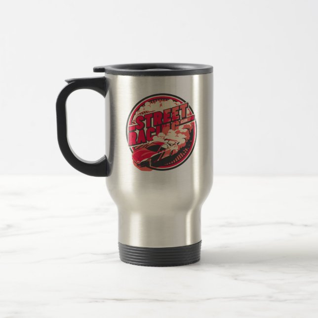 Muscle Car Street Racing Club Travel Mug (Left)